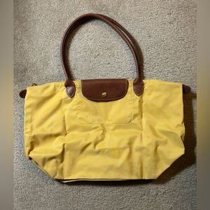 Longchamp Le Pliage Yellow Mustard Nylon Tote